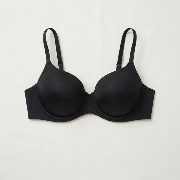 Black_Nylon_Soft_Padded_Bra_For_Women