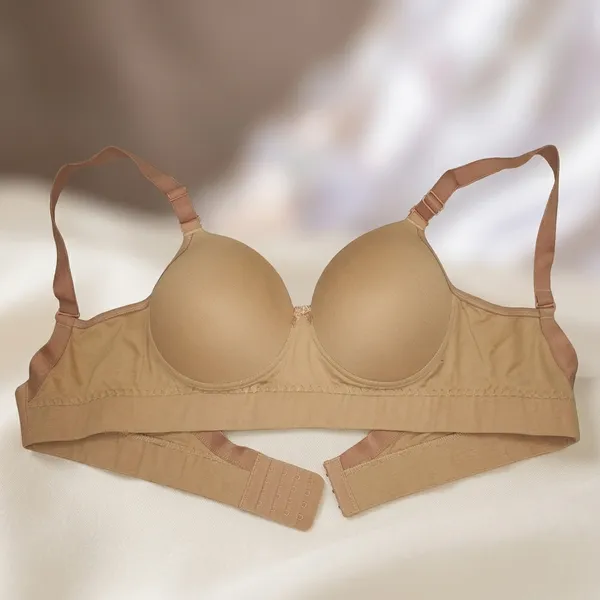 Beige_Nylon_Wireless_Lightly_Padded_Bra_For_Women