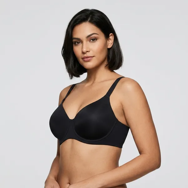 Black_Nylon_Soft_Padded_Bra_For_Women