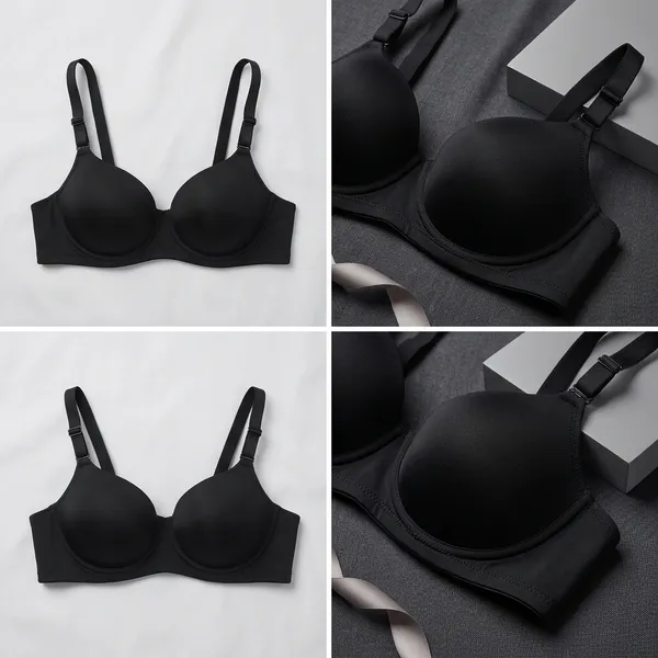 Black_Nylon_Soft_Padded_Bra_For_Women