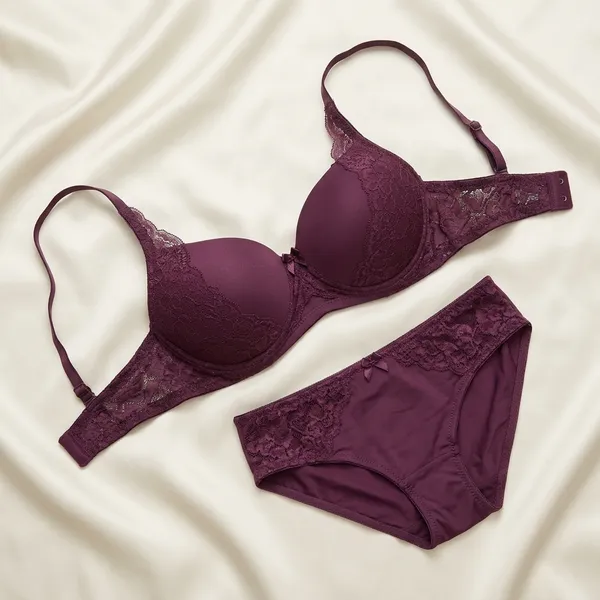Purple_Nylon_Lace_Trim_Padded_Push-Up_Bra_And_Panty_Set_For_Women