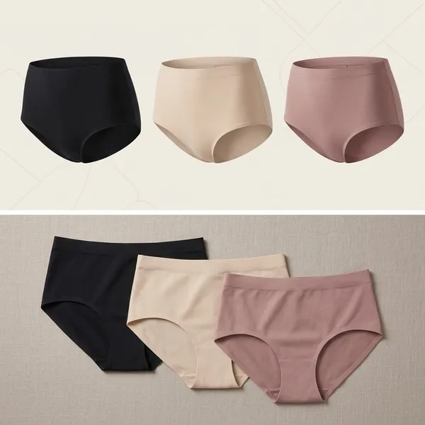 Brown_Grey_Beige_Nylon_Solid_Panty_Set_For_Women