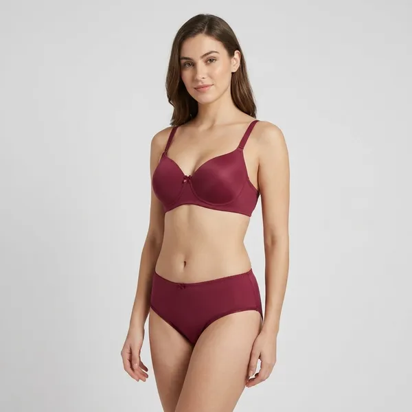 Maroon_Nylon_Padded_Bikini_Set_For_Women
