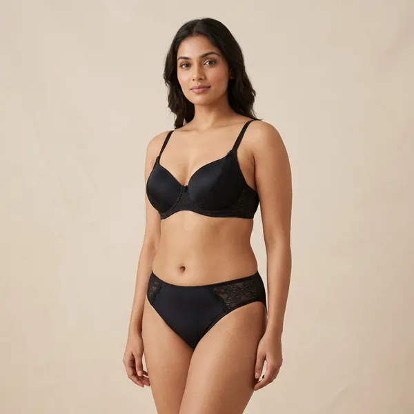 Black_Nylon_Lace_Padded_Push-Up_Bra_And_Panty_Set_For_Women