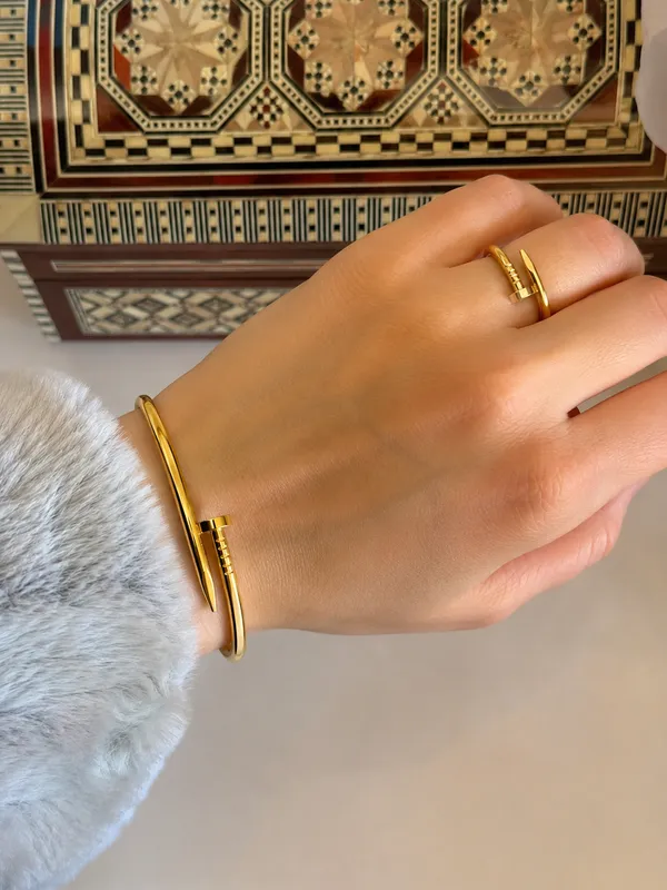 18K_Gold_Plated_Openable_Nail_Bangle_&_Ring_Set_for_Women_|_Premium_Stainless_Steel_|_Adjustable_Luxury_Bracelet_&_Ring_Combo_|_Tarnish_Resistant