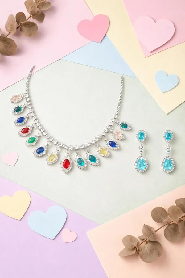Multicolor_Alloy_Crystal_Marquise_Cut_Statement_Necklace_Set_For_Women