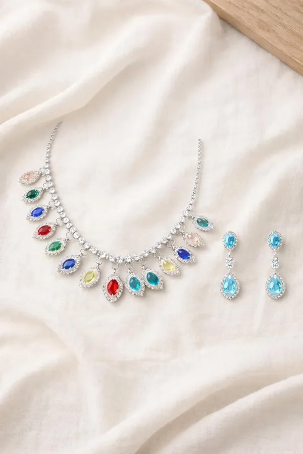 Multicolor_Alloy_Crystal_Marquise_Cut_Statement_Necklace_Set_For_Women