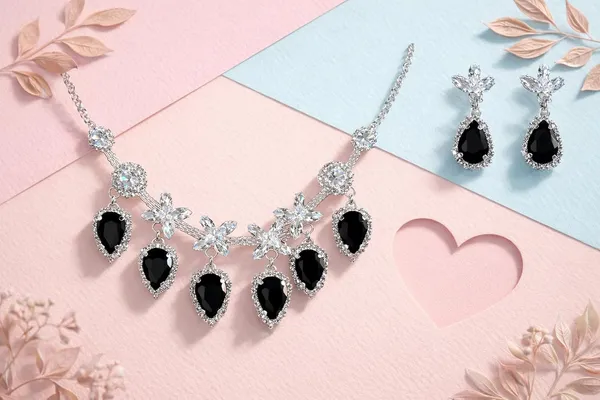 Black_Alloy_Crystal_Teardrop_Statement_Necklace_Set_For_Women