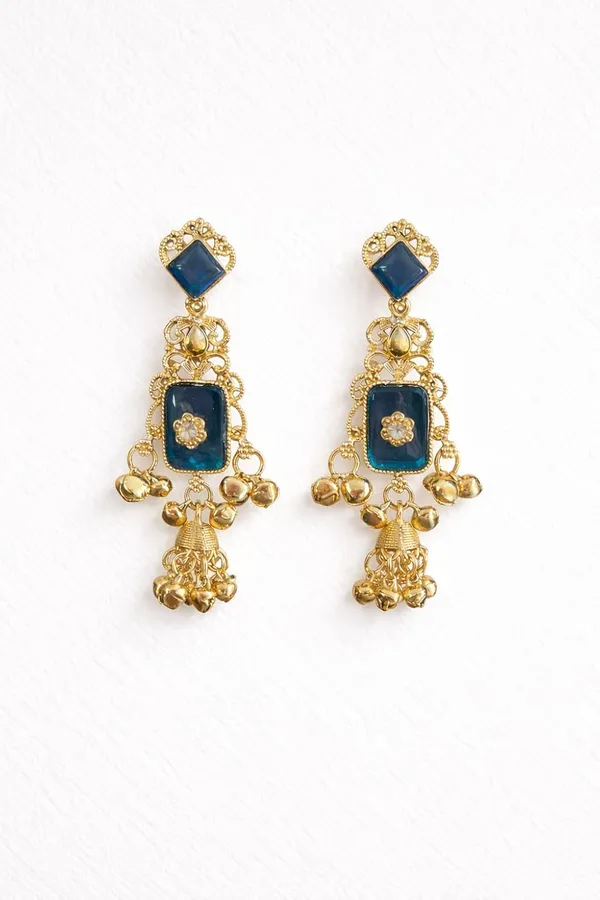 Teal_Blue_Alloy_Kashmiri_Ghungroo_Dangler_Earrings_For_Women
