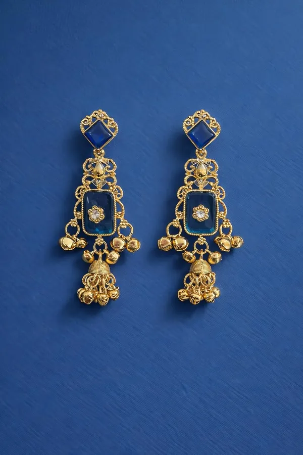 Teal_Blue_Alloy_Kashmiri_Ghungroo_Dangler_Earrings_For_Women