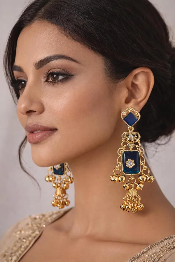 Teal_Blue_Alloy_Kashmiri_Ghungroo_Dangler_Earrings_For_Women
