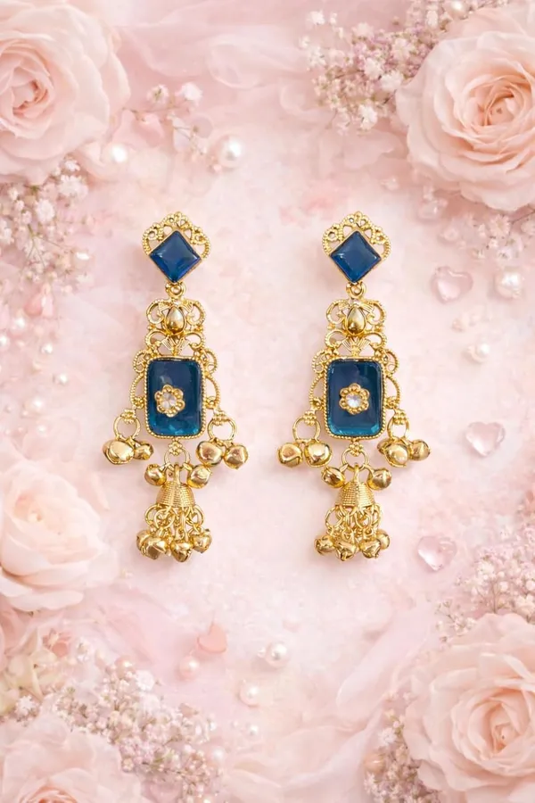 Teal_Blue_Alloy_Kashmiri_Ghungroo_Dangler_Earrings_For_Women