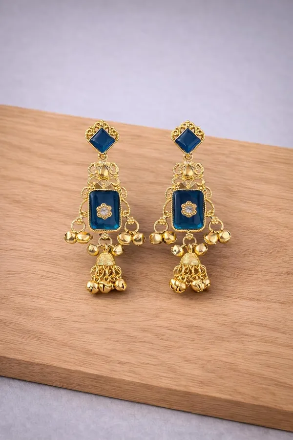 Teal_Blue_Alloy_Kashmiri_Ghungroo_Dangler_Earrings_For_Women