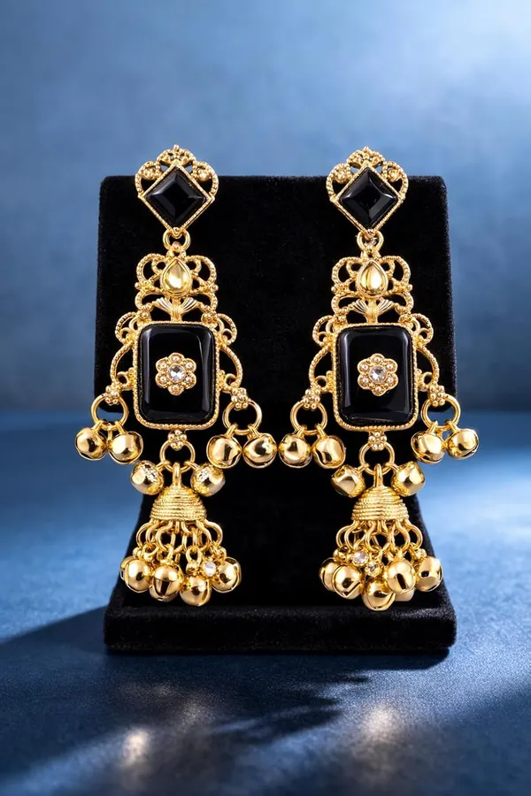 Black_Stone_Kashmiri_Gold_Tone_Ghungroo_Dangler_Earrings_For_Women