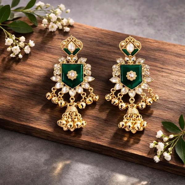 Emerald_Green_Stone_Kashmiri_Gold_Tone_Ghungroo_Dangler_Earrings_For_Women