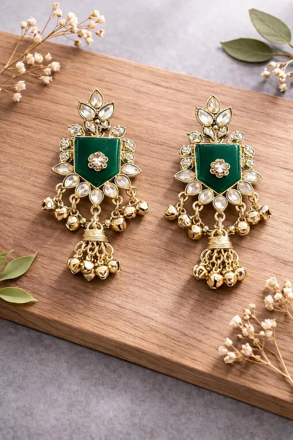 Emerald_Green_Stone_Kashmiri_Gold_Tone_Ghungroo_Dangler_Earrings_For_Women