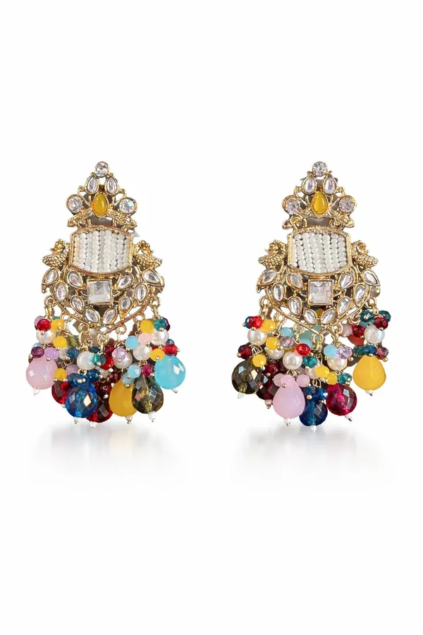 Multicolor_Kundan_Gold_Tone_Chandelier_Dangler_Earrings_For_Women