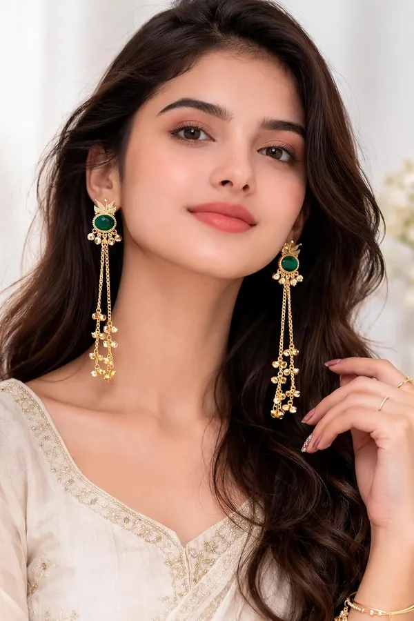 Green_Alloy_Kashmiri_Long_Chain_Ghungroo_Tassel_Dangler_Earrings_For_Women