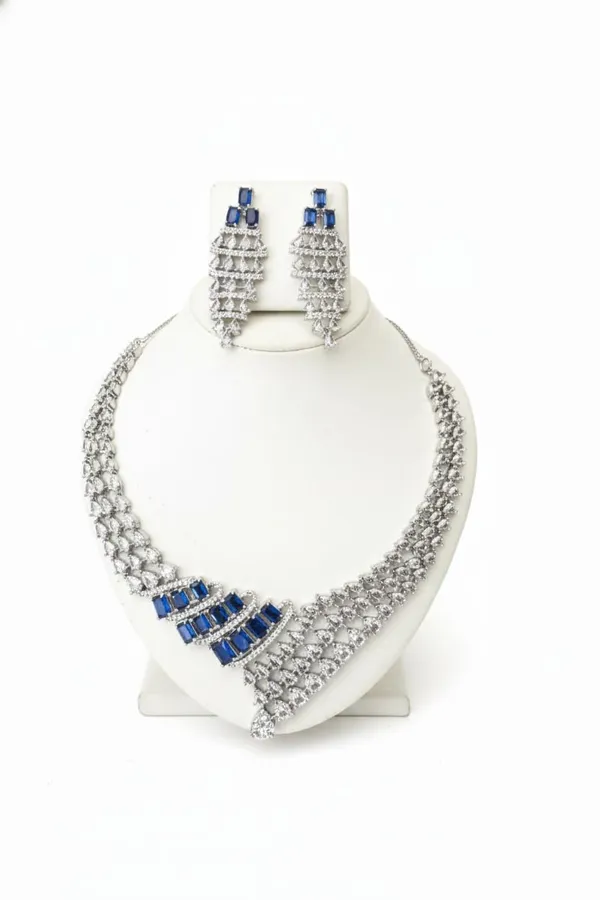 Royal_Blue_And_Silver_Alloy_Crystal_Layered_Bridal_Necklace_Set_With_Maang_Tikka_For_Women