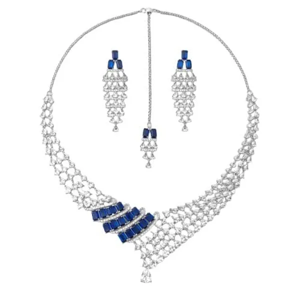 Royal_Blue_And_Silver_Alloy_Crystal_Layered_Bridal_Necklace_Set_With_Maang_Tikka_For_Women