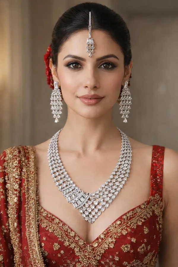 White_Crystal_Layered_Bridal_Necklace_Set_With_Maang_Tikka_For_Women