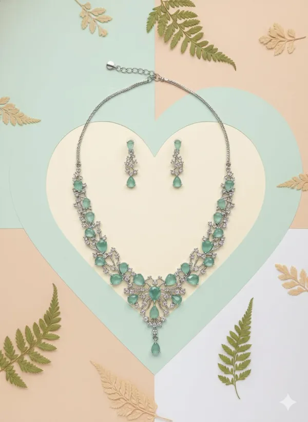 Sea_Green_Rhodium_Alloy_American_Diamond_Ad_Necklace_Set_For_Women
