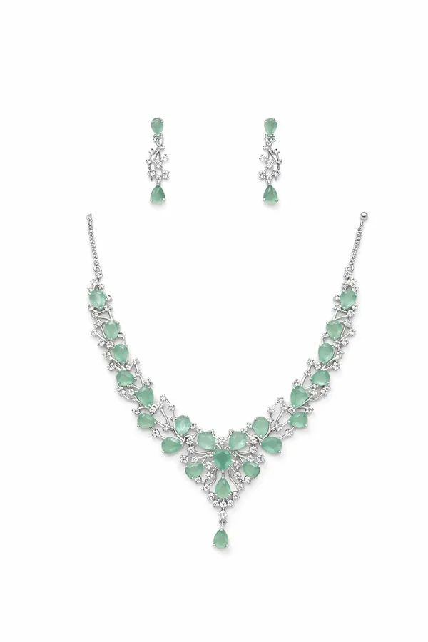 Sea_Green_Rhodium_Alloy_American_Diamond_Ad_Necklace_Set_For_Women