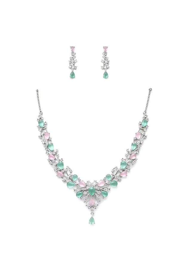 Blue_And_Pink_Rhodium_Alloy_American_Diamond_Ad_Bridal_Necklace_Set_For_Women