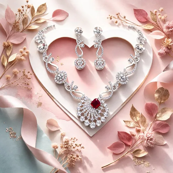 White_And_Ruby_Red_Crystal_Statement_Necklace_Set_For_Women