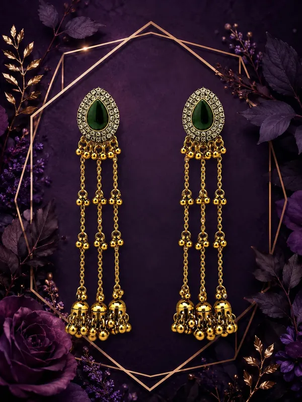 Bottle_Green_Alloy_Gold_Plated_Kashmiri_Jhumki_Dangler_Earrings_For_Women