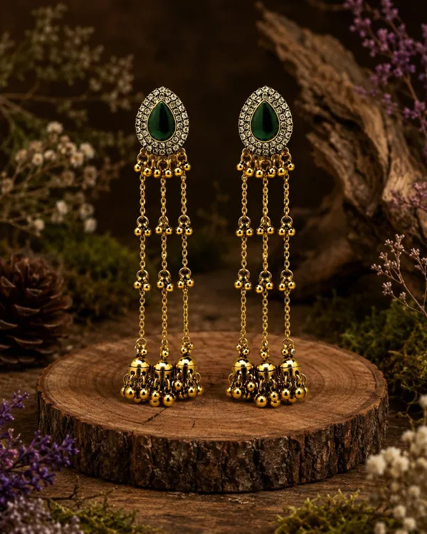 Bottle_Green_Alloy_Gold_Plated_Kashmiri_Jhumki_Dangler_Earrings_For_Women