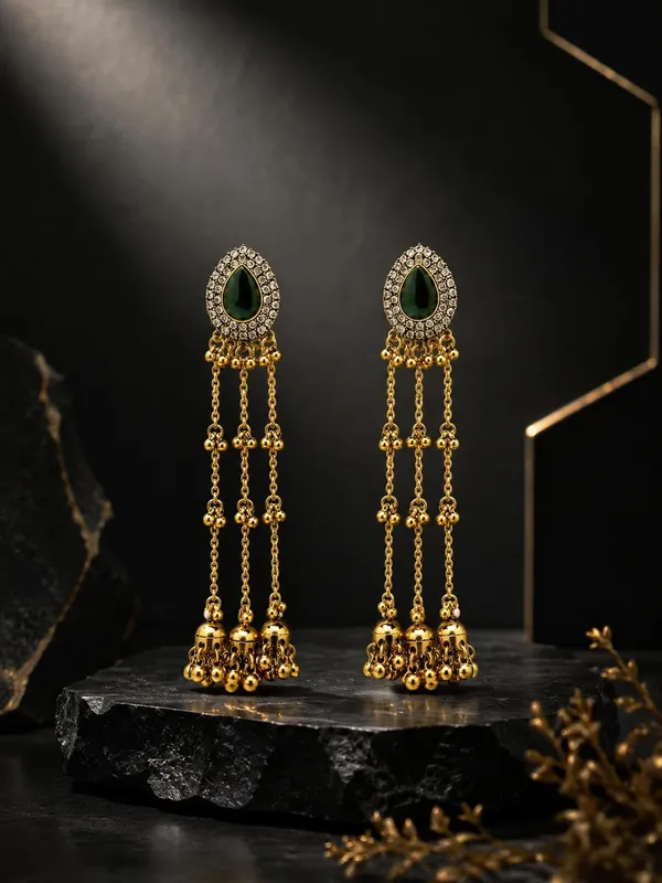 Bottle_Green_Alloy_Gold_Plated_Kashmiri_Jhumki_Dangler_Earrings_For_Women