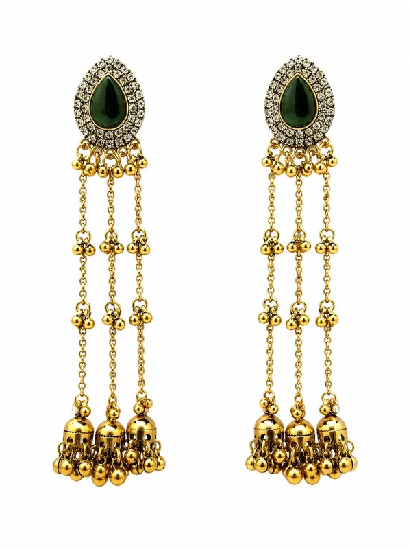 Bottle_Green_Alloy_Gold_Plated_Kashmiri_Jhumki_Dangler_Earrings_For_Women