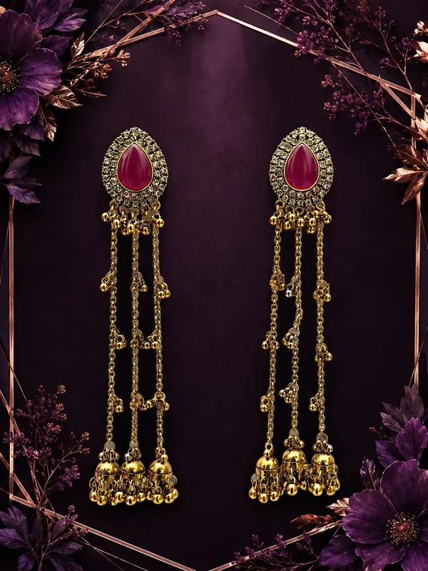 Rani_Pink_Gold_Plated_Alloy_Kashmiri_Long_Jhumki_Dangler_Earrings_For_Women