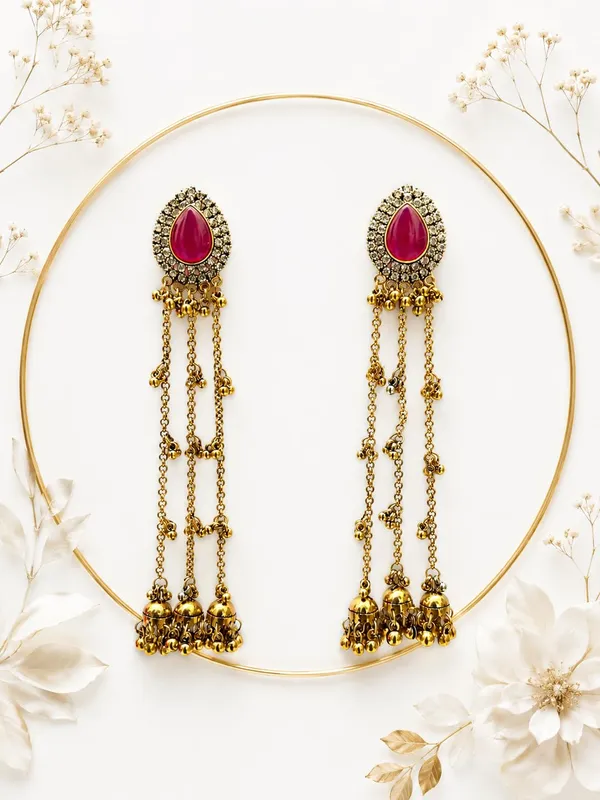 Rani_Pink_Gold_Plated_Alloy_Kashmiri_Long_Jhumki_Dangler_Earrings_For_Women