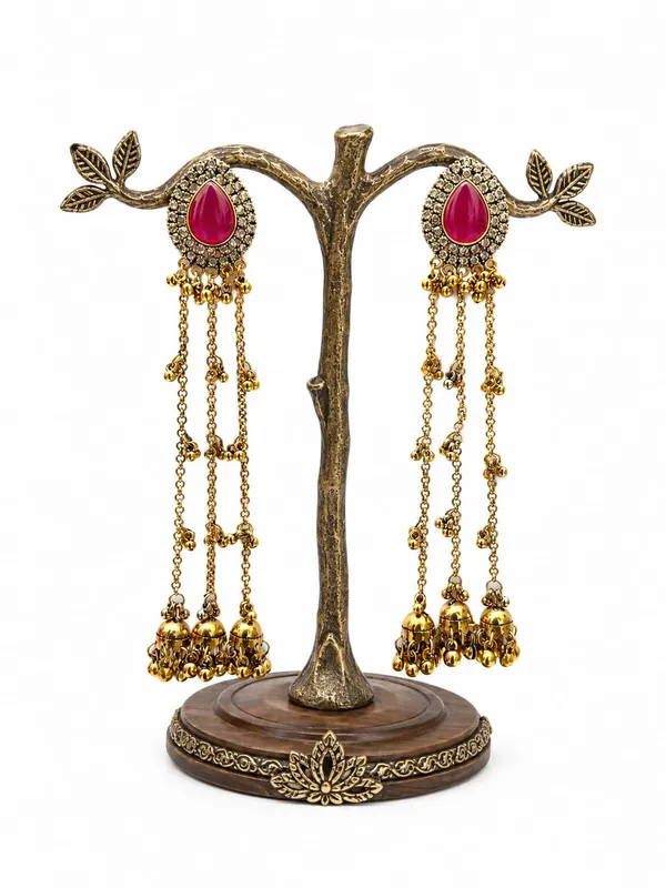 Rani_Pink_Gold_Plated_Alloy_Kashmiri_Long_Jhumki_Dangler_Earrings_For_Women