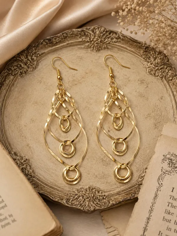 Gold_Alloy_Geometric_Long_Drop_Earrings_For_Women