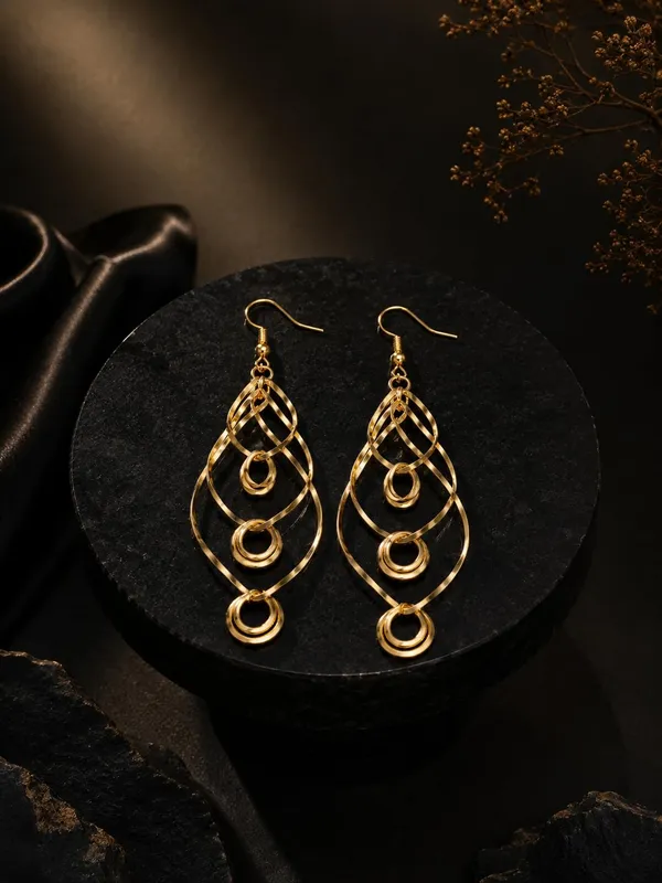 Gold_Alloy_Geometric_Long_Drop_Earrings_For_Women