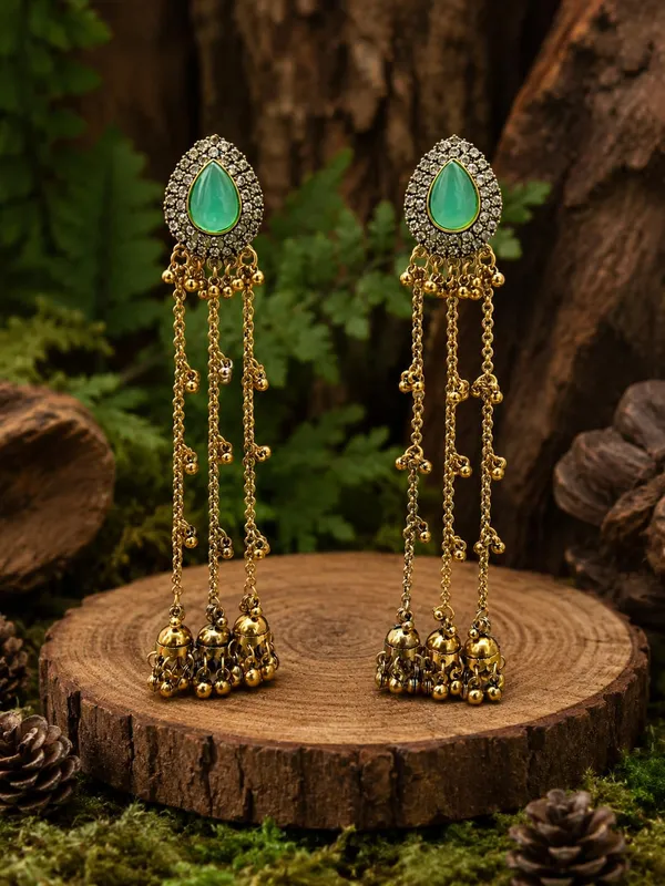 Mint_Green_Gold_Plated_Alloy_Kashmiri_Long_Jhumki_Dangler_Earrings_For_Women