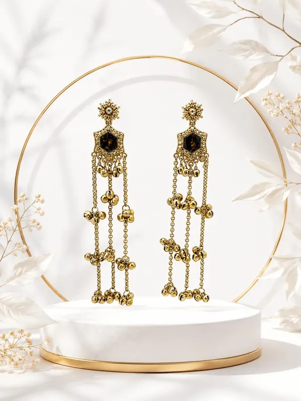 Black_And_Gold_Amber_Alloy_Kashmiri_Ghungroo_Long_Dangler_Earrings_For_Women