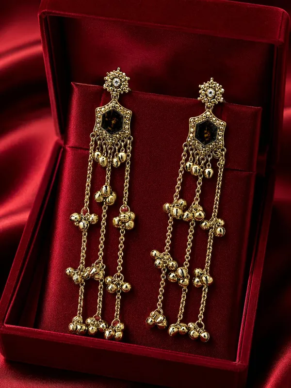 Black_And_Gold_Amber_Alloy_Kashmiri_Ghungroo_Long_Dangler_Earrings_For_Women