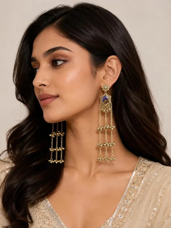 Royal_Purple_And_Gold_Alloy_Kashmiri_Ghungroo_Long_Dangler_Earrings_For_Women