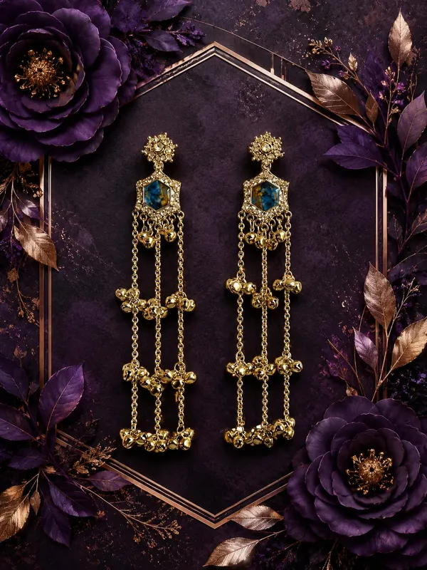 Gold_And_Ocean_Blue_Alloy_Kashmiri_Ghungroo_Long_Dangler_Earrings_For_Women
