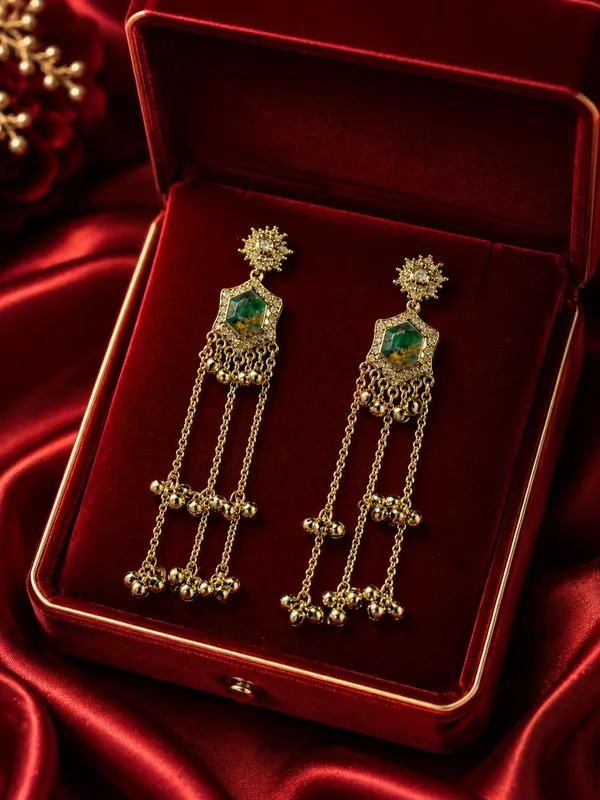 Teal_Green_Alloy_Gold_Plated_Kashmiri_Ghungroo_Long_Dangler_Earrings_For_Women