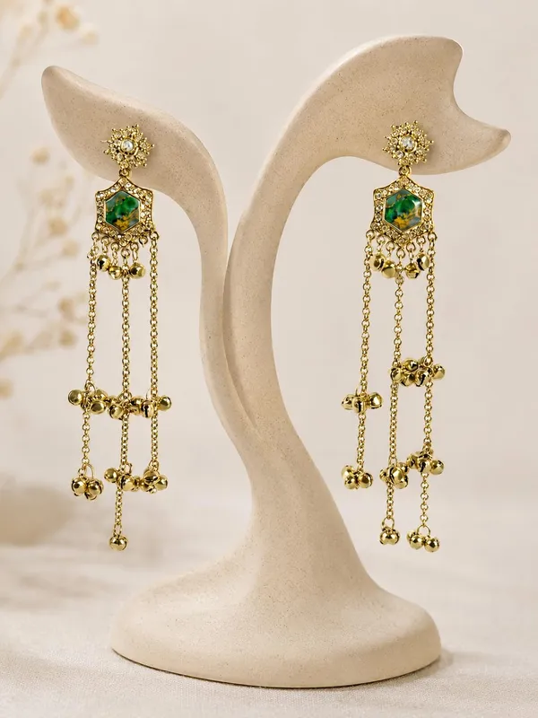 Teal_Green_Alloy_Gold_Plated_Kashmiri_Ghungroo_Long_Dangler_Earrings_For_Women