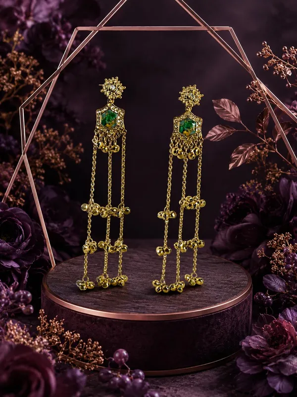 Teal_Green_Alloy_Gold_Plated_Kashmiri_Ghungroo_Long_Dangler_Earrings_For_Women