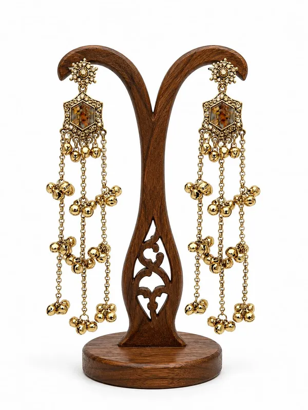 Amber_Brown_Alloy_Gold_Plated_Kashmiri_Ghungroo_Long_Dangler_Earrings_For_Women