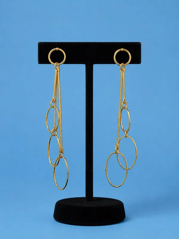 Gold_Alloy_Geometric_Oval_Shape_Drop_Earrings_For_Women