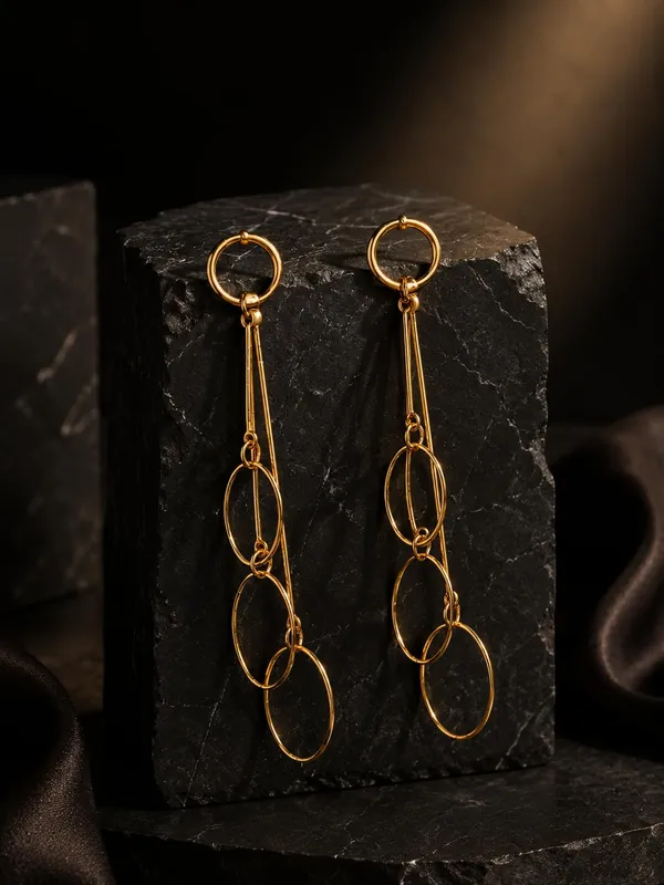 Gold_Alloy_Geometric_Oval_Shape_Drop_Earrings_For_Women