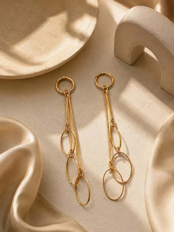 Gold_Alloy_Geometric_Oval_Shape_Drop_Earrings_For_Women